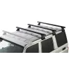 Kit 3 barres de toit noire Heavy Duty 1500mm avec pieds RL150 Toyota Land Cruiser série 76 2007-