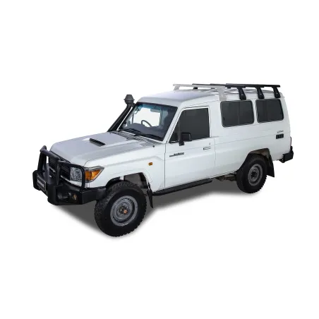 Kit 3 barres de toit noire Heavy Duty 1500mm avec pieds RL210 Toyota Land Cruiser série 78 2007-