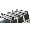 Kit 4 barres de toit noire Heavy Duty 1500mm avec pieds RL150 Toyota Land Cruiser série 76 2007-