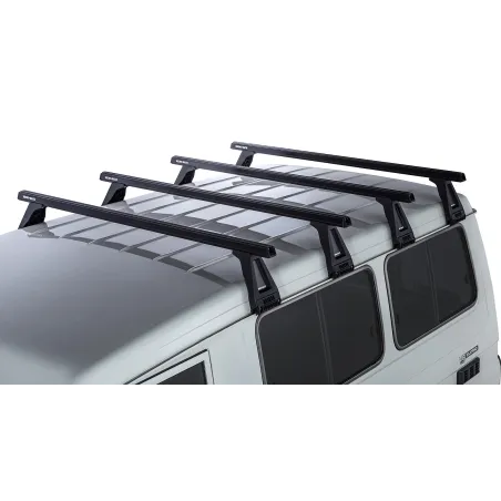 Kit 4 barres de toit noire Heavy Duty 1500mm avec pieds RL210 Toyota Land Cruiser série 78 2007-