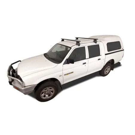 Kit 2 barres de toit noire Vortex 1260mm avec pieds 2500 Mitsubishi L200 K74 MK 1996-2006