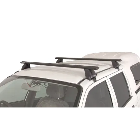 Kit 2 barres de toit noire Vortex 1260mm avec pieds 2500 Mitsubishi L200 K74 MK 1996-2006