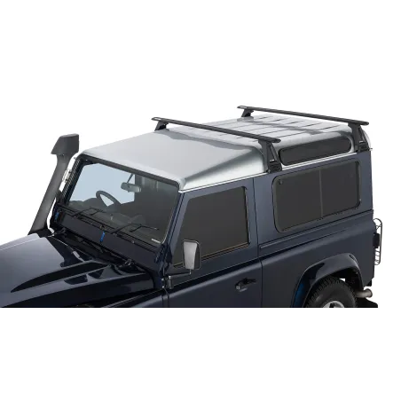 Kit 2 barres de toit noire Vortex 1500mm avec pieds RL210 Land Rover Defender