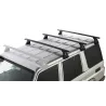 Kit 3 barres de toit 1500mm noire Vortex avec pieds RL150 Toyota Land Cruiser série 76 2007-