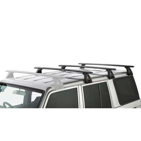 Kit 3 barres de toit 1500mm noire Vortex avec pieds RL150 Toyota Land Cruiser série 76 2007-