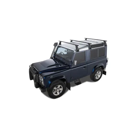 Kit 3 barres de toit 1500mm noire Vortex avec pieds RL210 Land Rover Defender 110 - 130 (Incl. HCPU) 1993-2020
