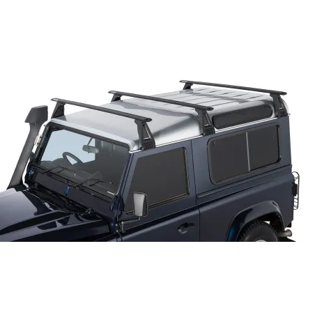 Kit 3 barres de toit 1500mm noire Vortex avec pieds RL210 Land Rover Defender 110 - 130 (Incl. HCPU) 1993-2020