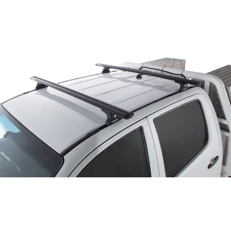 Kit 2 barres de toit noire Vortex 1370mmRLT600 Trackmount Toyota Hilux Vigo 2005-2015