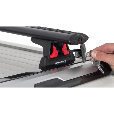 Kit 2 barres de toit noire Vortex 1500mm avec pieds RLT600 Ford Ranger Wildtrak T6-T7-T8 2012-2022