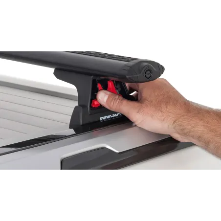 Kit 2 barres de toit noire Vortex 1500mm avec pieds RLT600 Ford Ranger Wildtrak T6-T7-T8 2012-2022