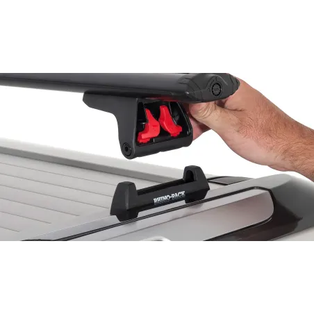 Kit 2 barres de toit noire Vortex 1500mm avec pieds RLT600 Ford Ranger Wildtrak T6-T7-T8 2012-2022