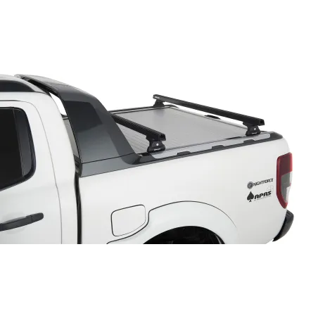 Kit 2 barres de toit noire Heavy Duty 1500mm avec pieds RLT600 Ford Ranger Wildtrak T6-T7-T8 2012-2022