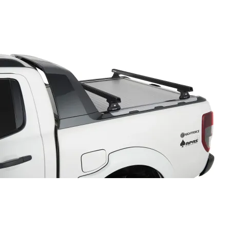 Kit 2 barres de toit noire Heavy Duty 1500mm avec pieds RLT600 Ford Ranger Wildtrak T6-T7-T8 2012-2022