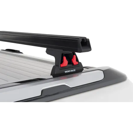 Kit 2 barres de toit noire Heavy Duty 1500mm avec pieds RLT600 Ford Ranger Wildtrak T6-T7-T8 2012-2022