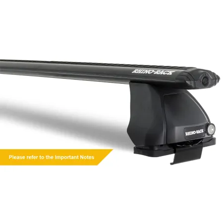 Kit 2 barres de toit noire Vortex 1260mm avec pieds 2500 Toyota Hilux Revo 2015-