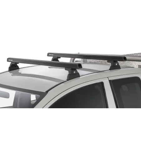Kit 2 barres de toit noire 1250 mm Heavy Duty RLT600 Ditch Mount Mitsubishi L200 Gen V MQ-MR 2015-