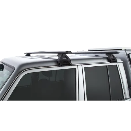 Kit 2 barres de toit noire Vortex 1500mm avec pieds RL110 Toyota Land Cruiser série 79 2007-