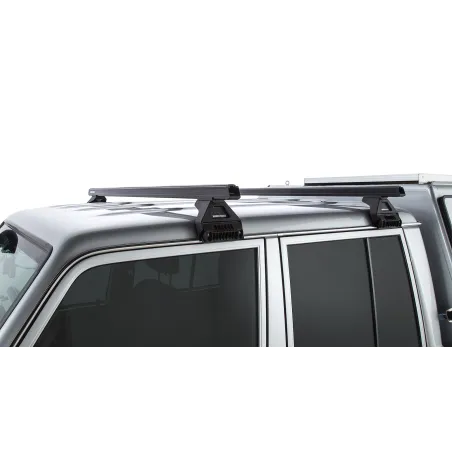 Kit 2 barres de toit noire Heavy Duty 1500mm avec pieds RL110 Toyota Land Cruiser série 79 2007-