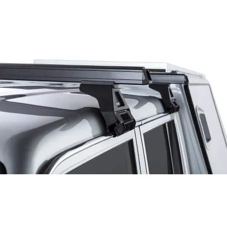 Kit 2 barres de toit noire Heavy Duty 1500mm avec pieds RL110 Toyota Land Cruiser série 79 2007-