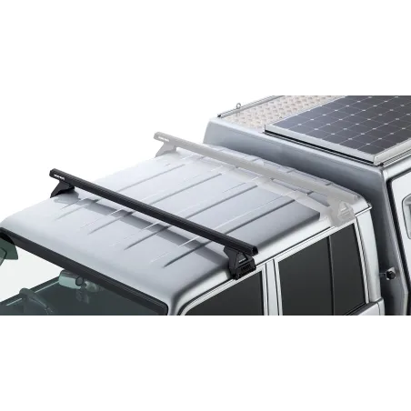 Kit 1 barre de toit noire Heavy Duty 1500mm avec pieds RL110 Toyota Land Cruiser série 79 2007-