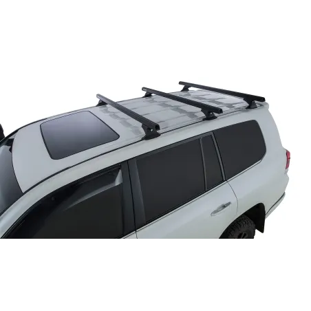 Kit 3 barres de toit noire 1375mm Heavy Duty avec pieds RCH Toyota Land Cruiser série 200 2007-2021