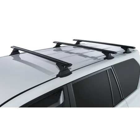 Kit 3 barres de toit noire Vortex 1260mm avec pieds RCH Toyota Land Cruiser série 150 2009-