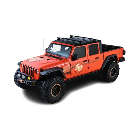 Kit 2 barres de toit noire Vortex 1500mm avec pieds RL110 Jeep Wrangler JL & Gladiator 2019+