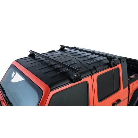 Kit 2 barres de toit noire Vortex 1500mm avec pieds RL110 Jeep Wrangler JL & Gladiator 2019+