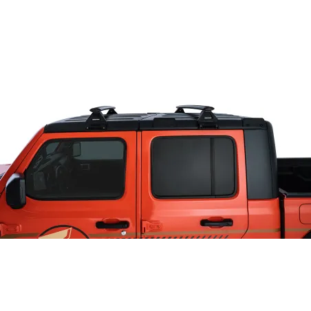 Kit 2 barres de toit noire Vortex 1500mm avec pieds RL110 Jeep Wrangler JL & Gladiator 2019+