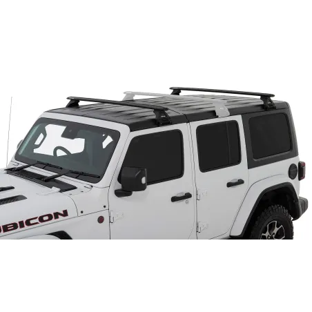 Kit 2 barres de toit noire Vortex 1500mm avec pieds RL110 Jeep Wrangler JL & Gladiator 2019+