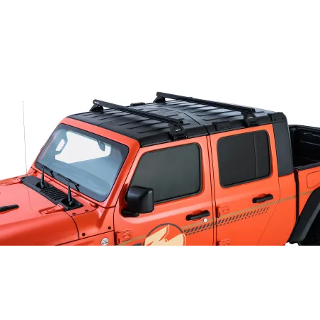 Kit 2 barres de toit noire Heavy Duty 1500mm avec pieds RL110 Jeep Wrangler JL & Gladiator JT 2020+