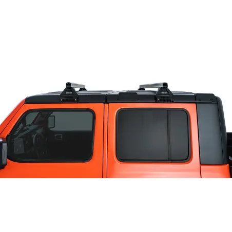 Kit 2 barres de toit noire Heavy Duty 1500mm avec pieds RL110 Jeep Wrangler JL & Gladiator JT 2020+