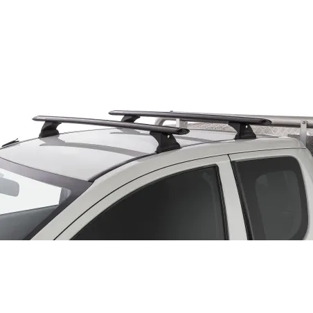 Kit 2 barres de toit noire Vortex 1260mm avec pieds RCH Mitsubishi L200 Gen V MQ-MR 2015-