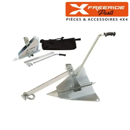 Ancre terrestre de désensablage en acier. Comprend une manille de 4,75T et un sac de transportCapacité de charge 5.4T