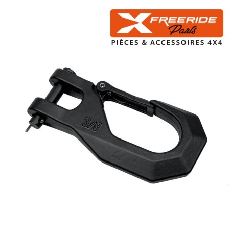 Crochet en acier forgé de 3/8" idéal pour les câbles en acier ou des câbles synthétiques jusqu'à 12mm de diamètre