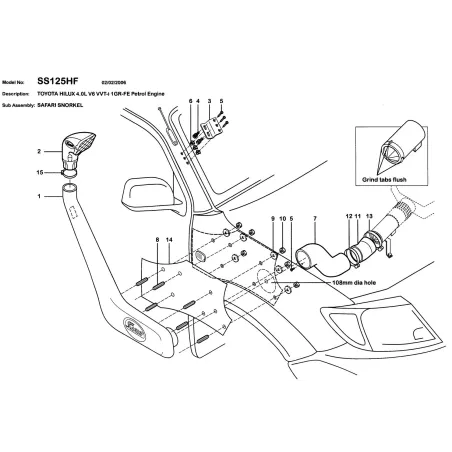 Snorkel Safari Toyota Hilux Vigo V6 4 0L Essence