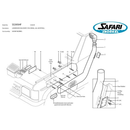 Snorkel Safari Land Rover Discovery Série 2 TD5 V8