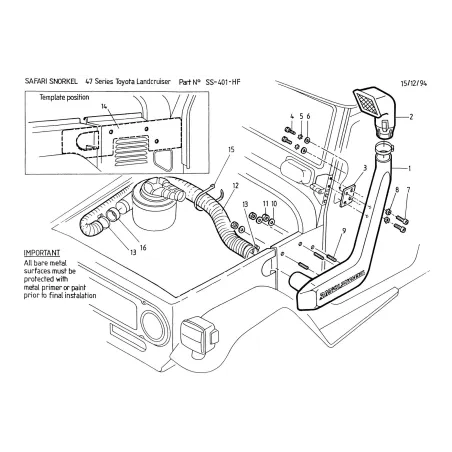 Snorkel Safari Toyota Land Cruiser BJ42 BJ46 3B