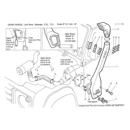 Snorkel Safari Land Rover Defender 200TDI