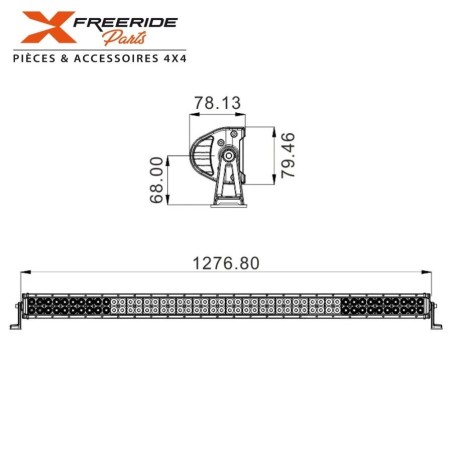 Rampe LED droite de 50" de 288W