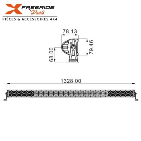 Rampe LED droite de 52" de 300W
