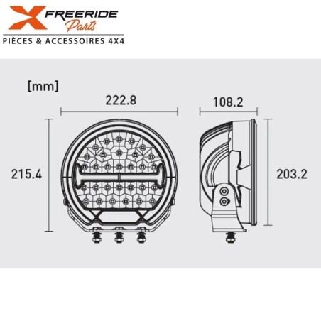 LED OSRAM, homologué comme feu de longue portée HR 30 LED et avec feu de position conforme aux normes