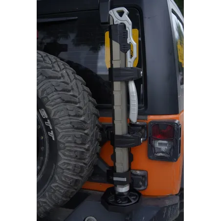 Support de cric hydraulique T-MAX sur porte-roue Jeep Wrangler JK HD