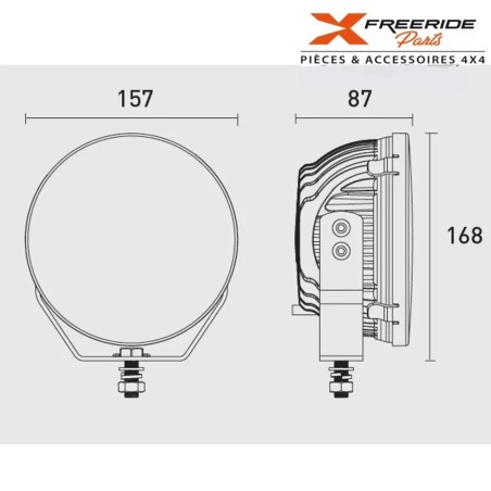 Avec LED OSRAM, homologué comme feu de longue portée HR 30 LED et avec feu de position conforme aux normes UE