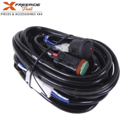 Faisceau électrique 12V 1 connecteur pour vous faciliter l'installation de vos phares additionnels ou rampes LED