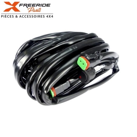 Faisceau électrique 12V 2 connecteurs pour vous faciliter l'installation de vos phares additionnels ou rampes LED