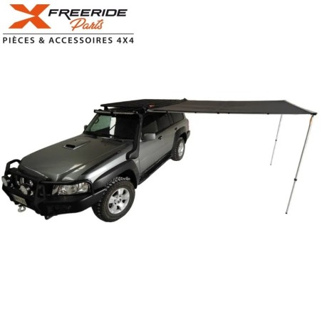 Auvent pliable avec structure de fixation facile et rapide à déployer, de 2.5M de large x 3M ouvert. De très bonne qualité