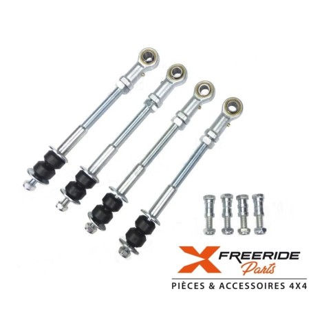 Jeu de 4 biellettes de barres stabilisatrices rallongées et réglables avant et arrière pour Patrol GR Y60