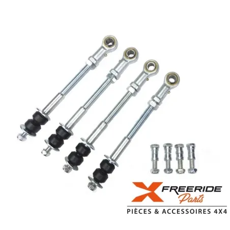 Jeu de 4 biellettes de barres stabilisatrices rallongées et réglables avant et arrière pour Patrol GR Y60